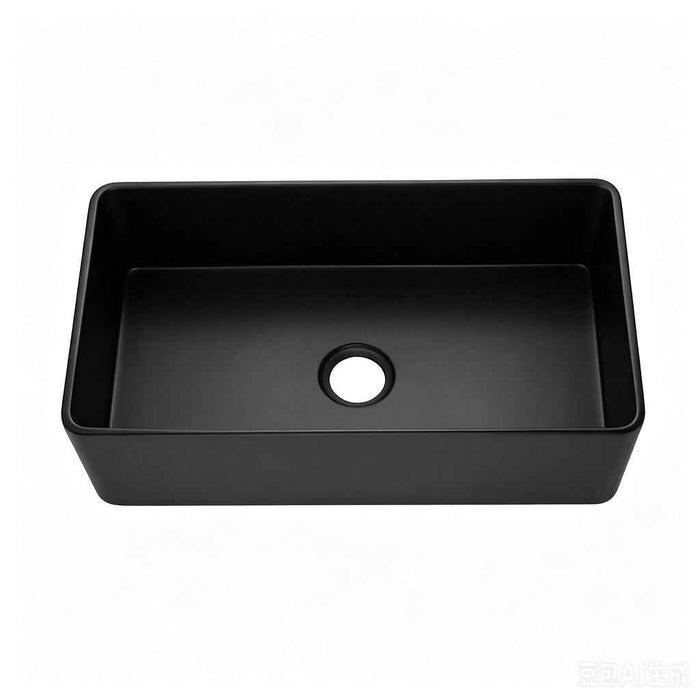838*482*262mm Poseidon Quartz Square Single Bowl Undermount Farmhouse Butler Sink