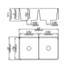 838*482*262mm Poseidon Quartz Square Double Bowl Undermount Farmhouse Butler Sink