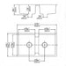 860*500*216mm Poseidon Quartz Matt Black Square Double Bowl Top/Undermount Kitchen Sink