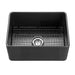 600*451*253mm Poseidon Chelsea Fireclay Matt Black/Gloss White Single Bowl Farmhouse Sink