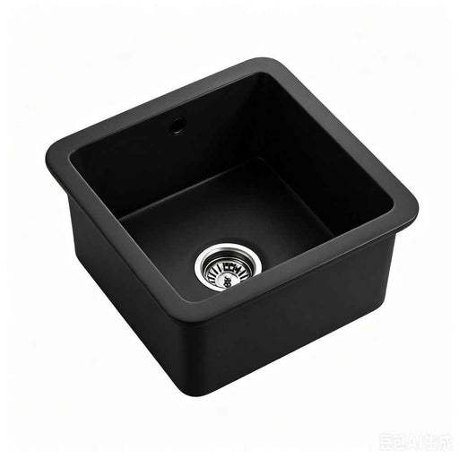 457*457*228mm Poseidon Camden Fireclay Matt Black/Gloss White Square Single Bowl Top/Undermount Farmhouse Sink
