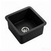 457*457*228mm Poseidon Camden Fireclay Matt Black/Gloss White Square Single Bowl Top/Undermount Farmhouse Sink