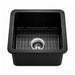 457*457*228mm Poseidon Camden Fireclay Matt Black/Gloss White Square Single Bowl Top/Undermount Farmhouse Sink