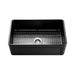 758*453*254mm Poseidon Kensington Fireclay Matt Black/Gloss White Single Bowl Farmhouse Sink