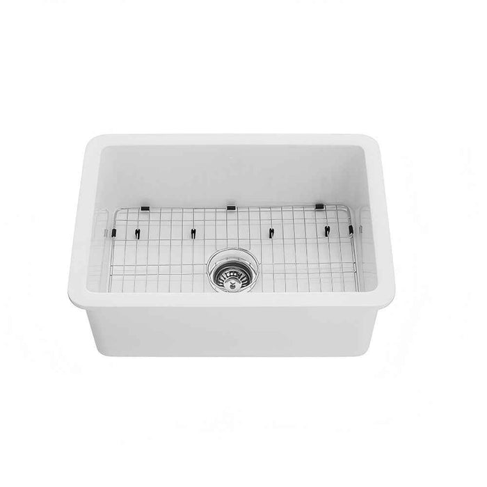 810*480*255mm Poseidon Camden Fireclay Matt Black/Gloss White Square Single Bowl Top/Undermount Farmhouse Sink