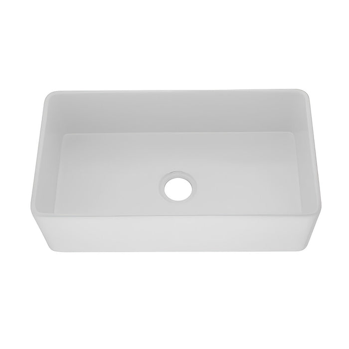 838*482*262mm Poseidon Quartz Square Single Bowl Undermount Farmhouse Butler Sink