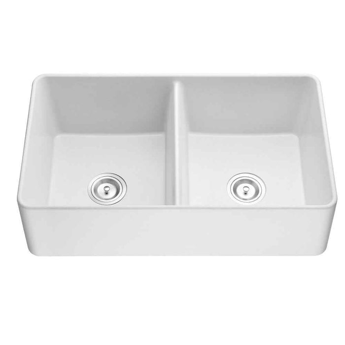 838*482*262mm Poseidon Quartz Square Double Bowl Undermount Farmhouse Butler Sink