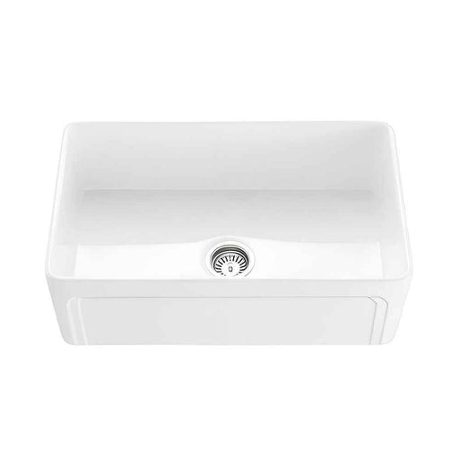 758*453*254mm Poseidon Kensington Fireclay Matt Black/Gloss White Single Bowl Farmhouse Sink