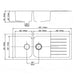 1160*500*225mm Poseidon Quartz Matt Black Square Double Bowl Top/Undermount Kitchen Sink With Drainer