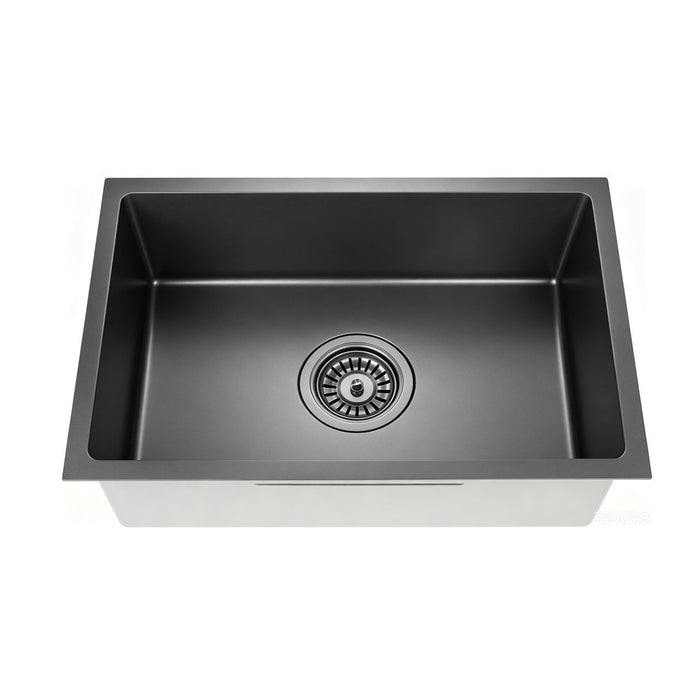 450/660/750*450*220mm Poseidon Crystal Sands PVD Nano Stainless Steel Square Single Bowl Kitchen Sink