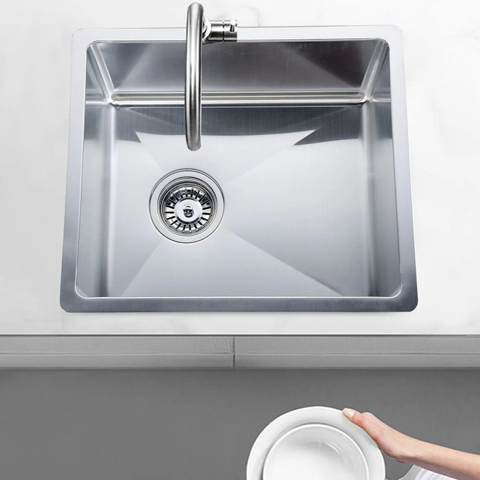 390*450*220mm Poseidon Square Hand Made Stainless Steel Single Bowl Kitchen Sink