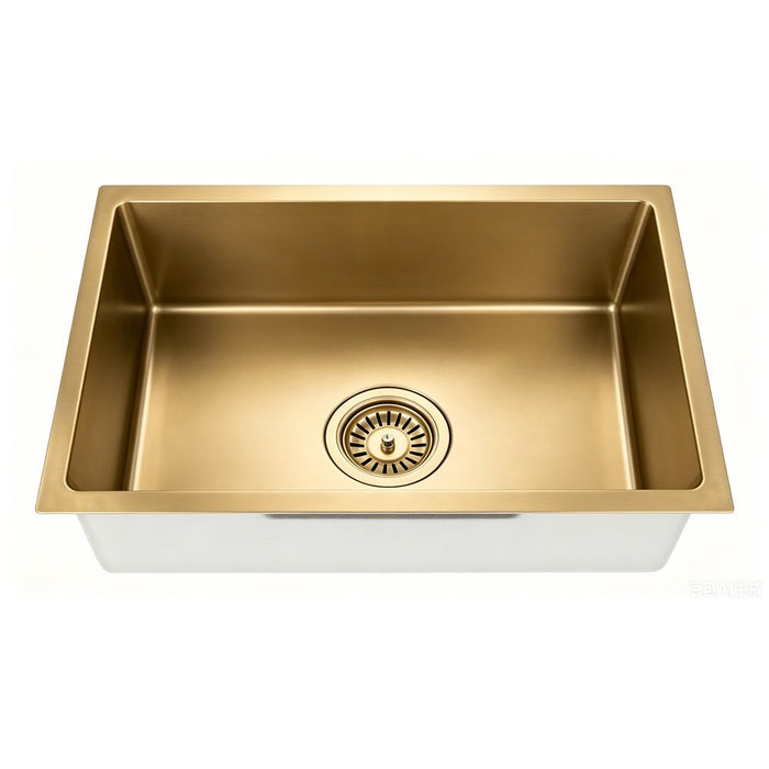 450/660/750*450*220mm Poseidon Crystal Sands PVD Nano Stainless Steel Square Single Bowl Kitchen Sink