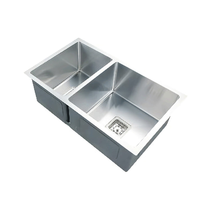 750*450*235mm Poseidon Stainless Steel Square Double Bowl Top/Undermount Kitchen Sink