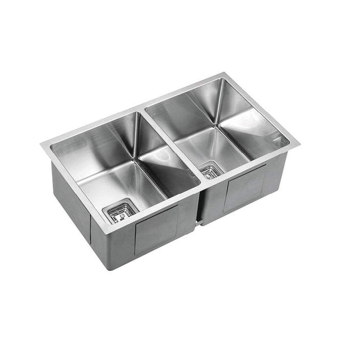 775*450*235mm Poseidon Stainless Steel Square Double Bowl Top/Undermount Kitchen Sink