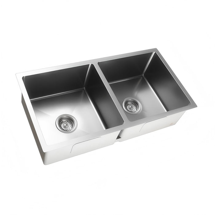 775*450*220mm Poseidon Crystal Sands PVD Nano Stainless Steel Square Double Bowl Kitchen Sink