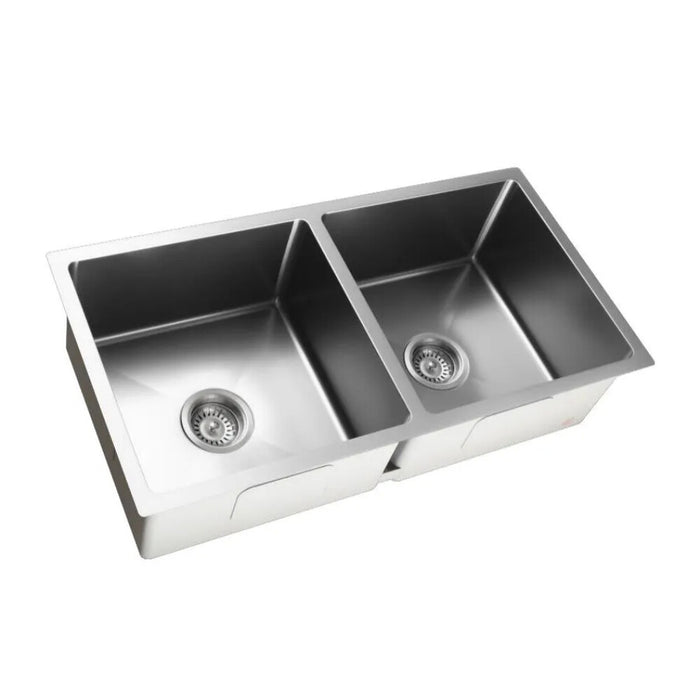 860*450*220mm Poseidon Crystal Sands PVD Nano Stainless Steel Square Double Bowl Kitchen Sink