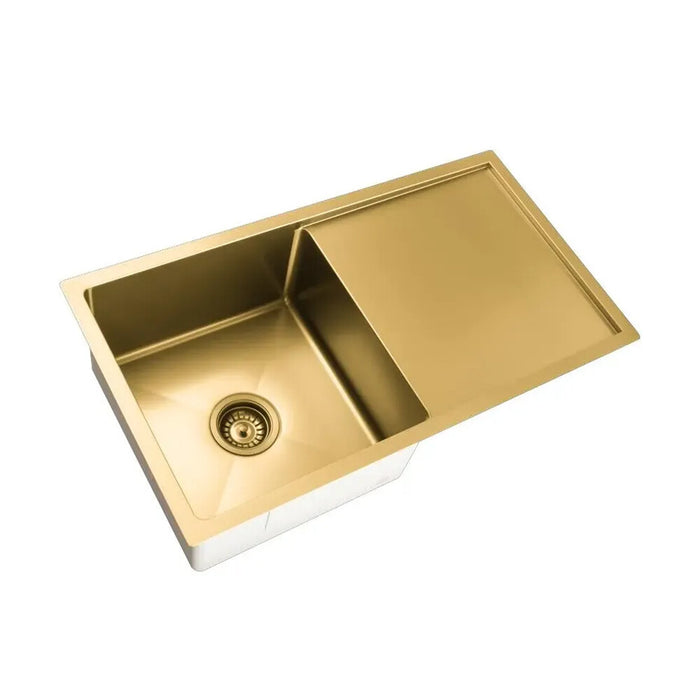 810*450*220mm Poseidon Crystal Sands PVD Nano Stainless Steel Square Single Bowl Kitchen Sink With Drainer