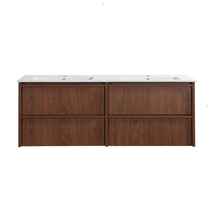 1500*455*520mm Lukka Ridgewood Modern Mocha Oak Plywood Wall Hung Vanity