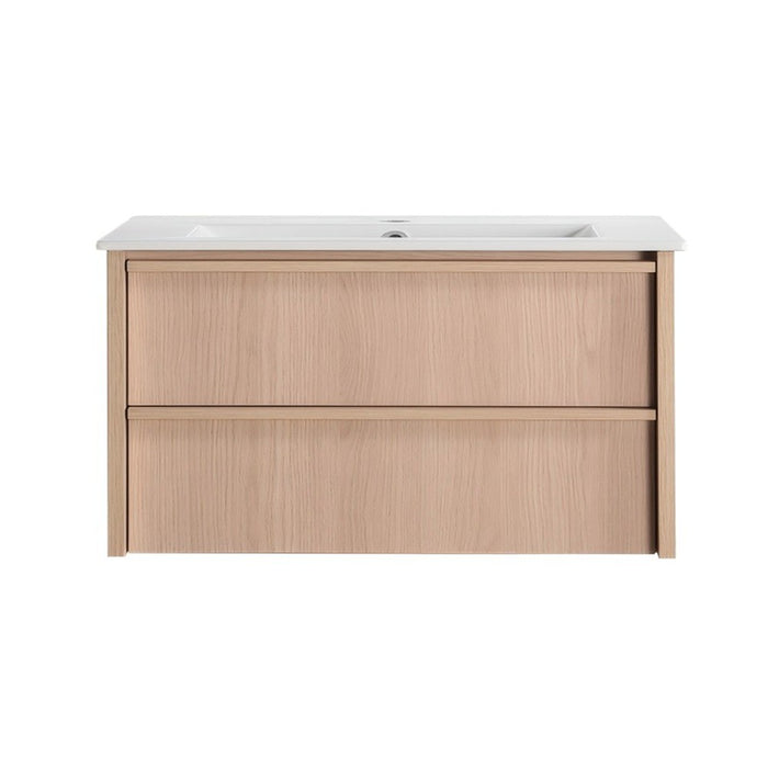 900*455*520mm Lukka Ridgewood Modern Sandy Oak Plywood Wall Hung Vanity