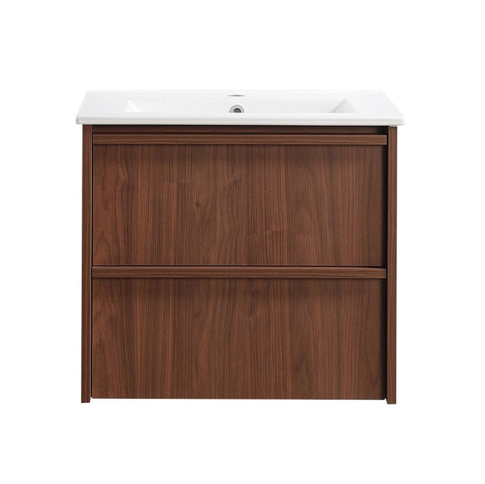 600*455*520mm Lukka Ridgewood Modern Mocha Oak Plywood Wall Hung Vanity