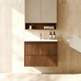 600*455*520mm Lukka Ridgewood Modern Mocha Oak Plywood Wall Hung Vanity