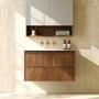 750*455*520mm Lukka Ridgewood Modern Mocha Oak Plywood Wall Hung Vanity