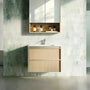 600*455*520mm Lukka Ridgewood Modern Sandy Oak Plywood Wall Hung Vanity