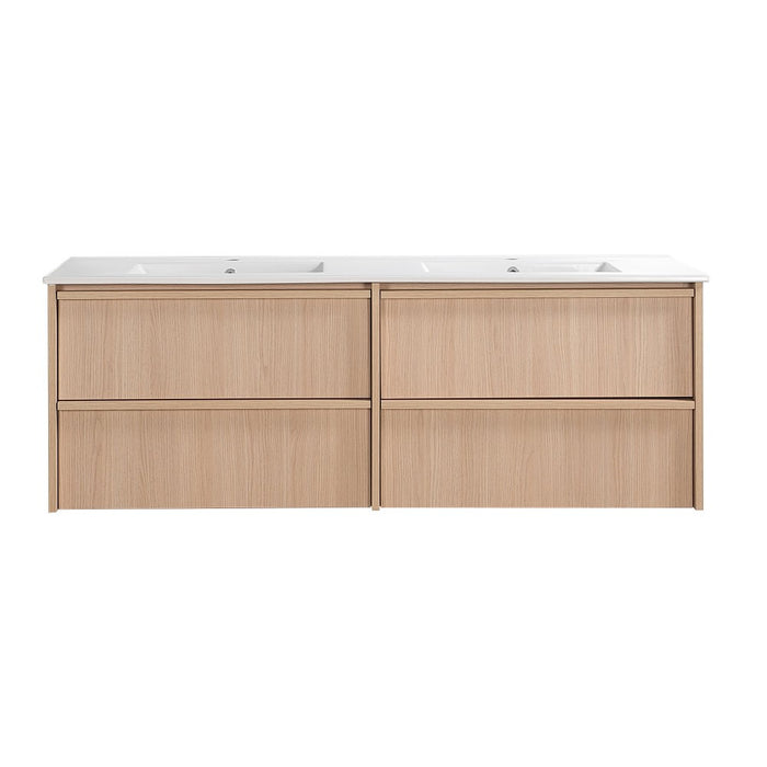 1500*455*520mm Lukka Ridgewood Modern Sandy Oak Plywood Wall Hung Vanity