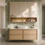 1200*455*520mm For Single Bowl Lukka Ridgewood Modern Sandy Oak Plywood Wall Hung Vanity