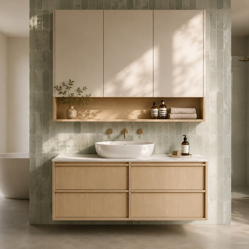 1200*455*520mm For Single Bowl Lukka Ridgewood Modern Sandy Oak Plywood Wall Hung Vanity