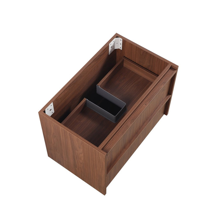 750*455*520mm Lukka Ridgewood Modern Mocha Oak Plywood Wall Hung Vanity
