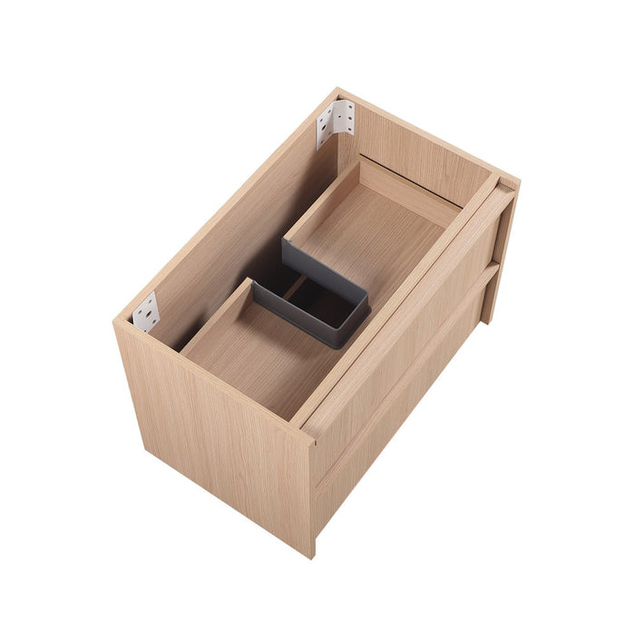 760*455*520mm Lukka Ridgewood Modern Sandy Oak Plywood Wall Hung Vanity