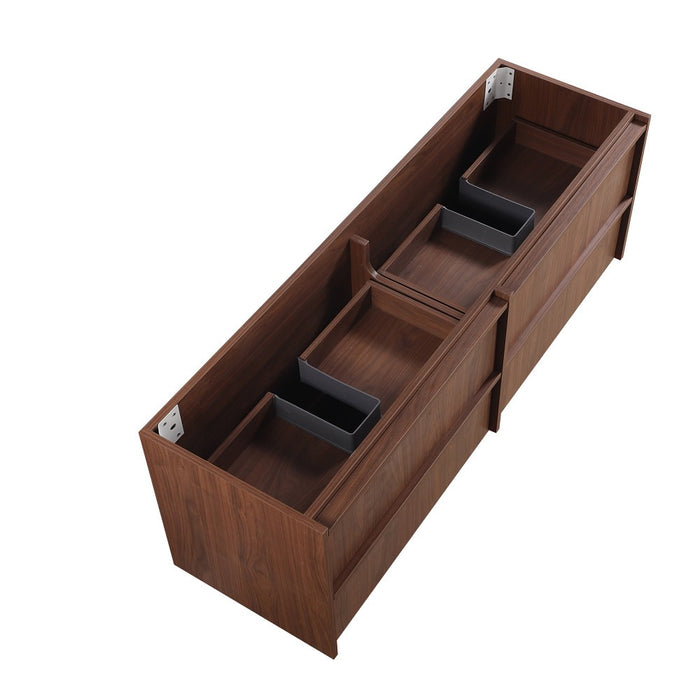 1500*455*520mm Lukka Ridgewood Modern Mocha Oak Plywood Wall Hung Vanity
