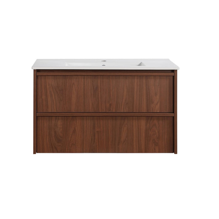 900*455*520mm Lukka Ridgewood Modern Mocha Oak Plywood Wall Hung Vanity