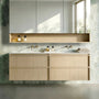 1500*455*520mm Lukka Ridgewood Modern Sandy Oak Plywood Wall Hung Vanity