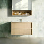 750*455*520mm Lukka Ridgewood Modern Sandy Oak Plywood Wall Hung Vanity