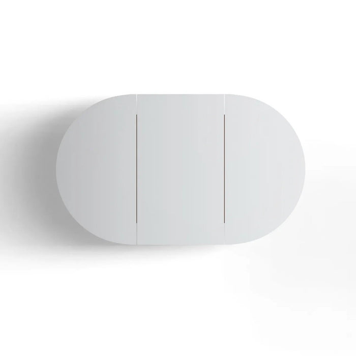900-1800mm Otti Bondi Sable Walnut Oval Curved Moisture Resistant Plywood Shaving Cabinet