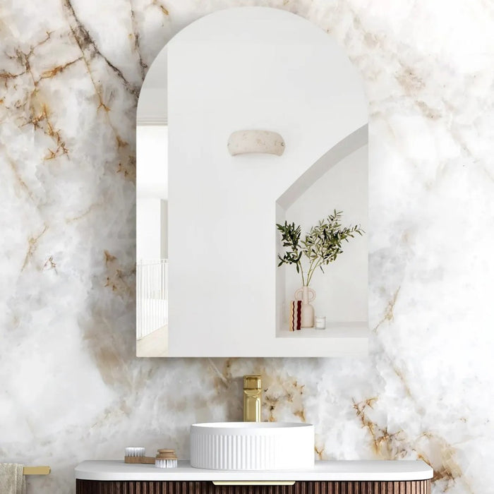 900*600mm Otti Archie Sable Walnut Arch Moisture Resistant Plywood Wall Mounted Shaving Cabinet