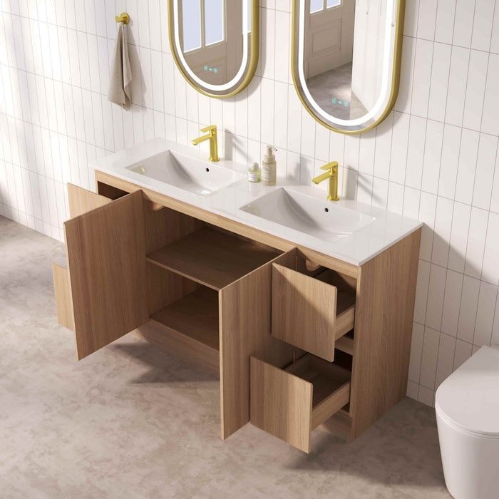 600-1500*450*830mm Mercio RITA Elegant Oak Freestanding Vanity