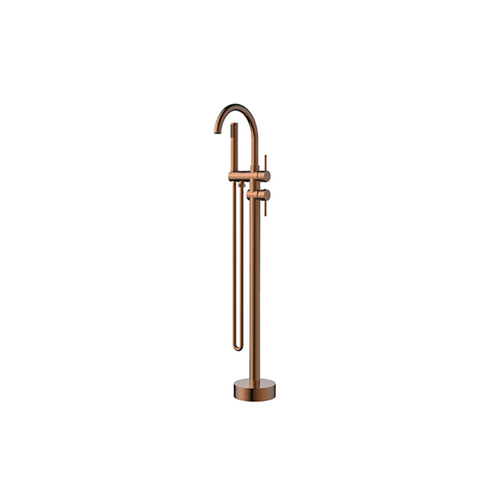 BK RUND Brushed Bronze Brass Hand Shower Floor Mounted Bath Mixers