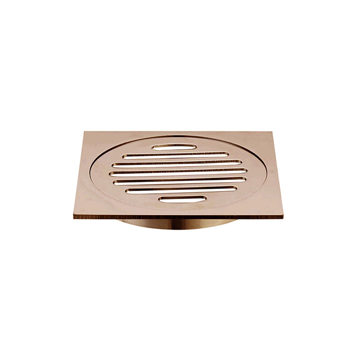 80mm BK WAHLEN 10 (TRADE) ECKIG Brushed Bronze Brass Square Floor Wastes