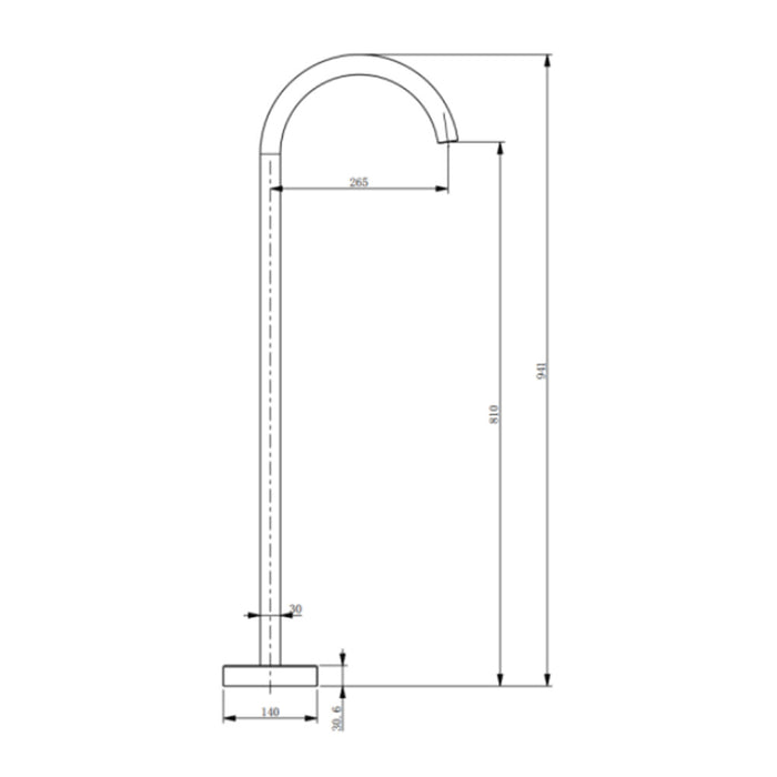 BK RUND Brushed Bronze Brass Round Freestanding Bath Spout