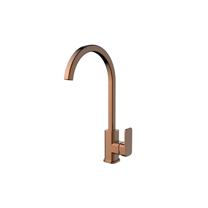 BK Kasten Brushed Bronze Lead Free Brass Square Gooseneck Sink Mixer