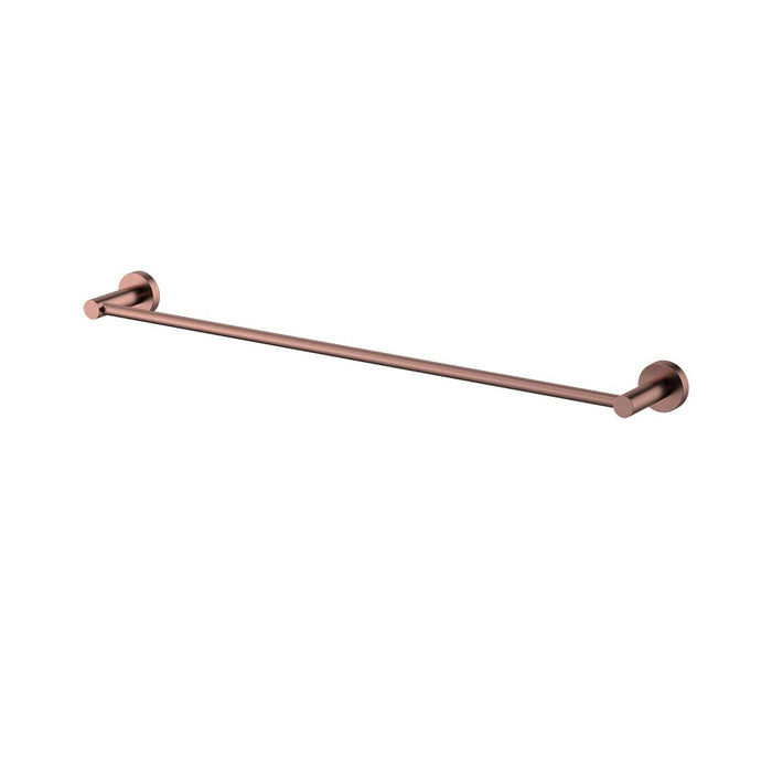 600mm Modernnational Mirage Champagne Solid Brass Round Single Towel Rail
