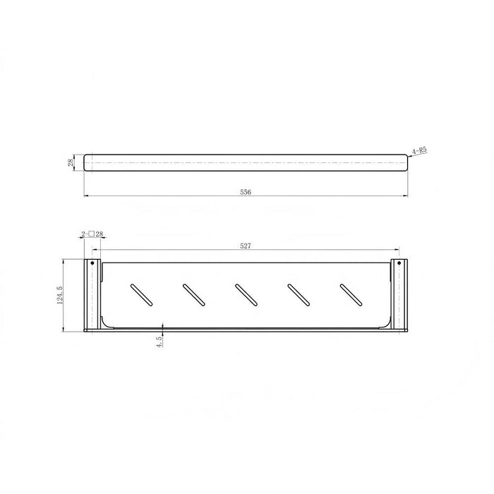 Modernnational Nova Champagne Solid Brass Square Bars Metal Shelf