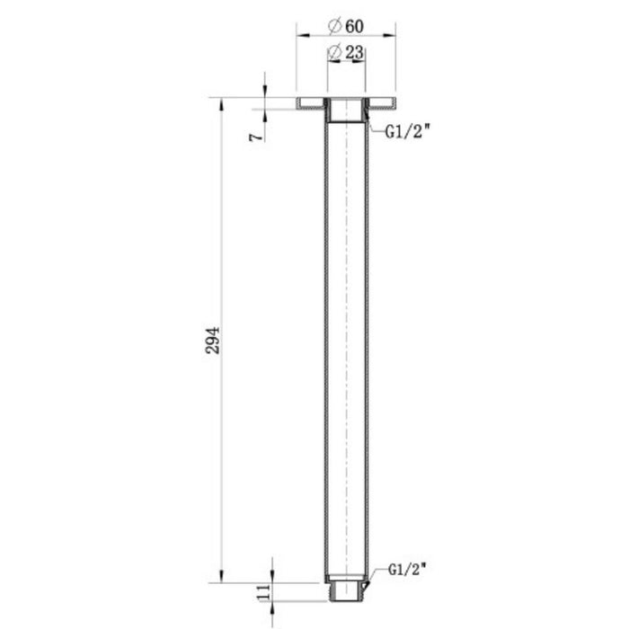 300mm Modernnational Champagne Brass Round Ceiling Shower Arm