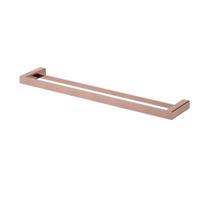 600mm Modernnational Nova Champagne Solid Brass Square Double Towel Rail