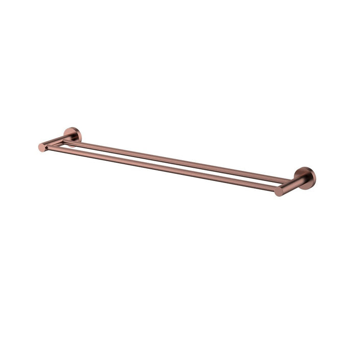 600mm Modernnational Mirage Champagne Brass Round Double Towel Rail