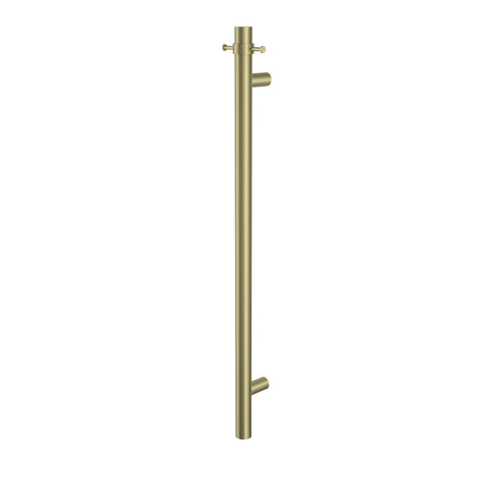 1000mm BK Morgan Rund Round Stainless Steel Vertical Single Heated Towel Rail With Double Hook