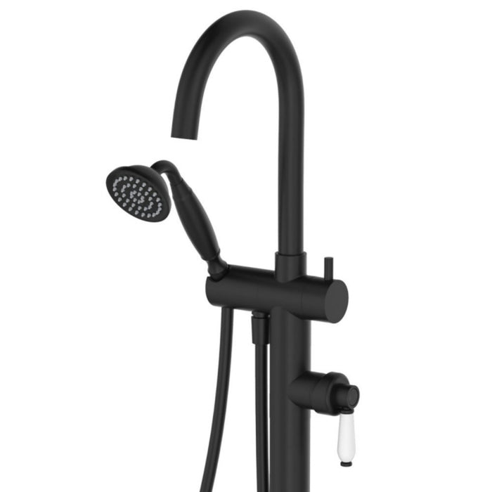 Fienza Eleanor Solid Brass With Ceramic Handle Floor Mounted Bath Mixer